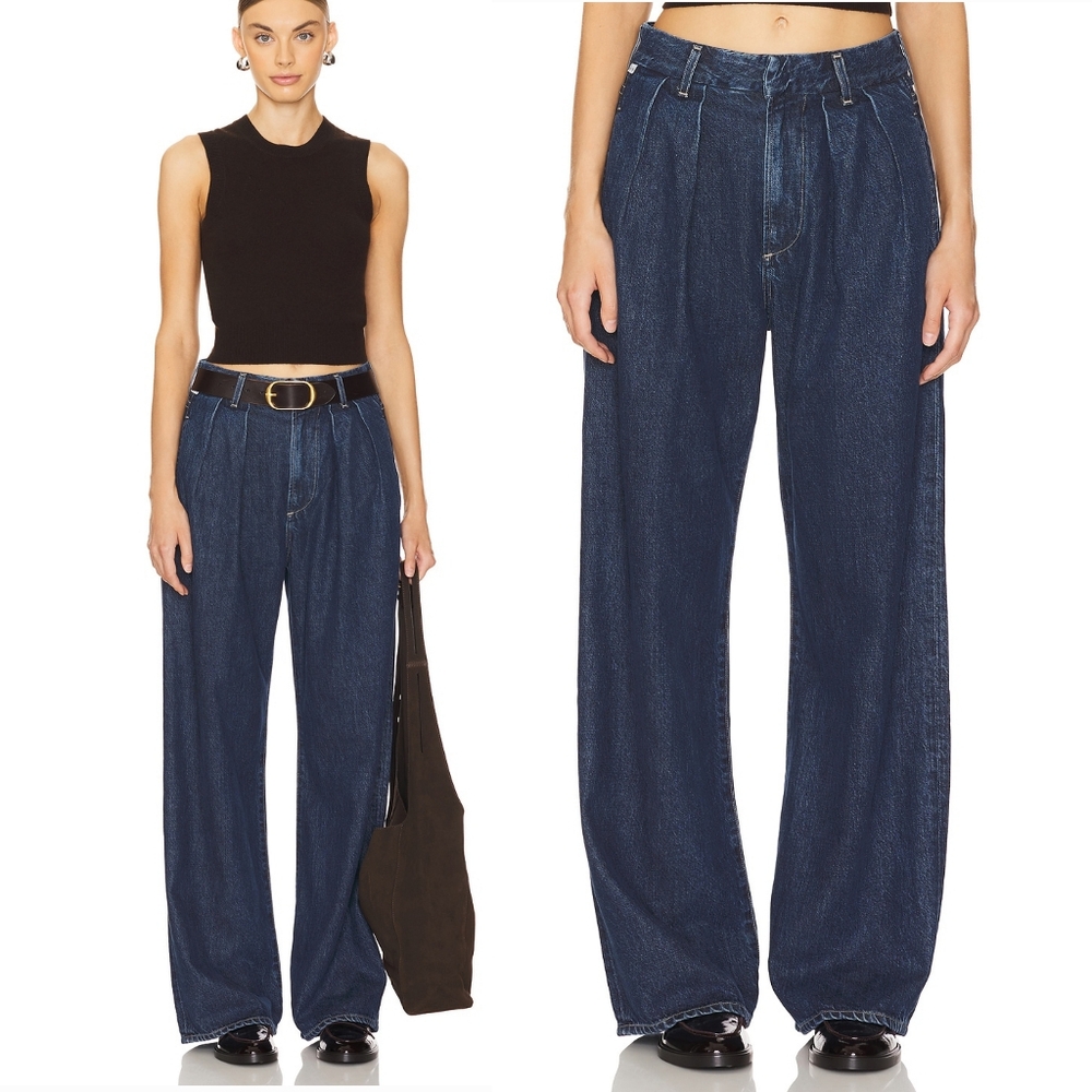 New Citizens of Humanity Petra Pleated Denim Trousers Wide Leg Jeans Size 28 - Picture 1 of 16